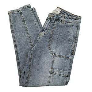 Habitual Denim Carpenter Jeans Utility Light Wash Mid Rise Crop Ankle 0/25